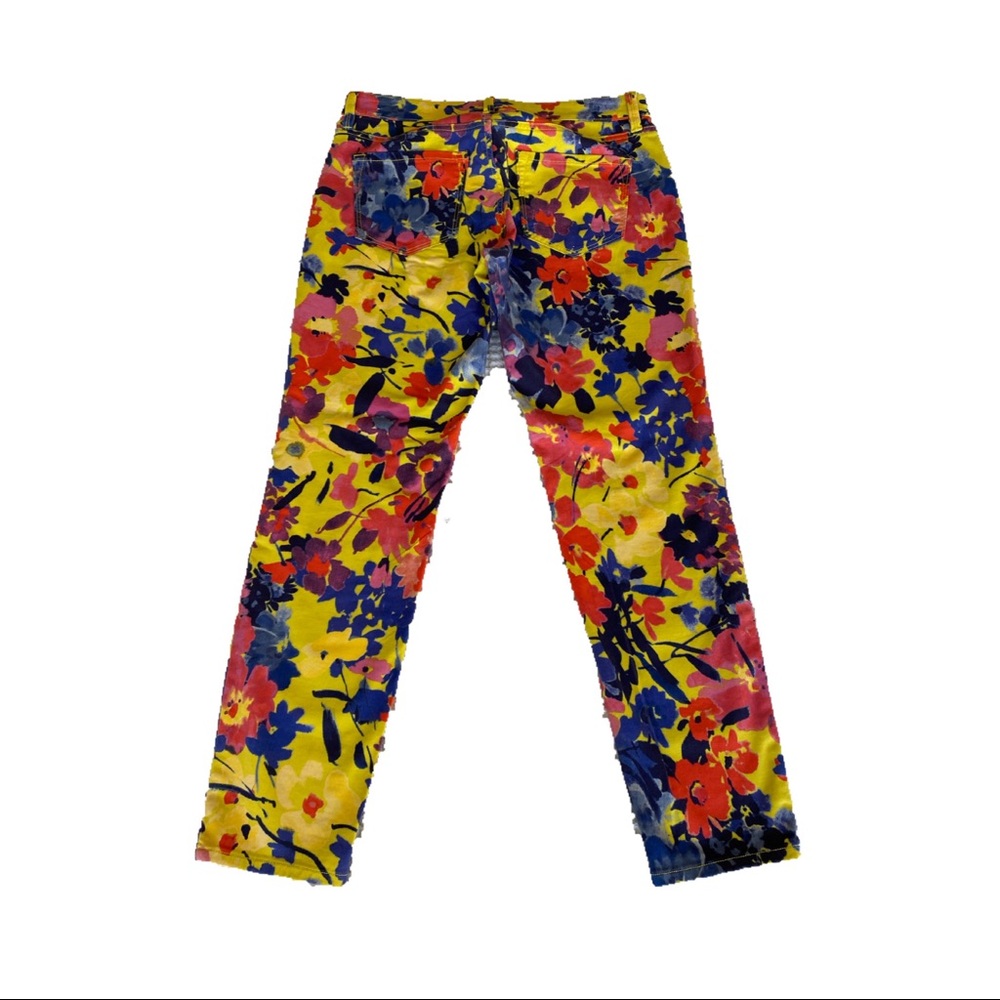 Loft Modern Skinny Yellow Floral Pants Size 27/4